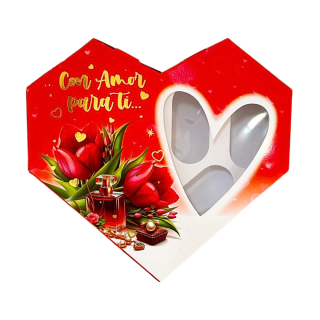 Caja Corazón Chocotejas x6 Roja Rosas