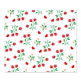 Papel Manteca Rosas y Corazón 10 und.