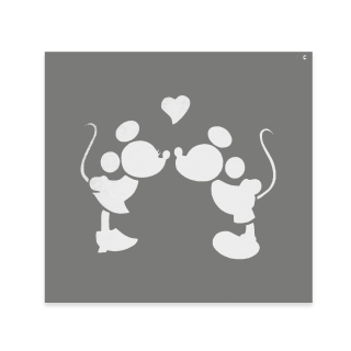 Stencil Mediano Pareja Mickey y Minnie Amor