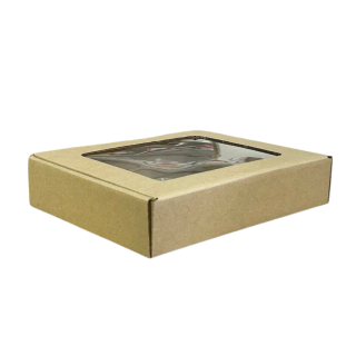 Caja par bocaditos Kraft Con Mica 18.5x15x4cm