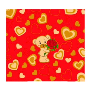 Papel Platina 50und Blanco Oso Rosas