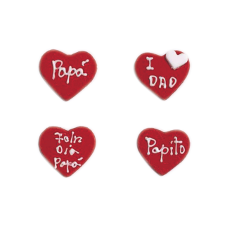 Modelo Pastillaje Corazones Rojos Papá x 6und