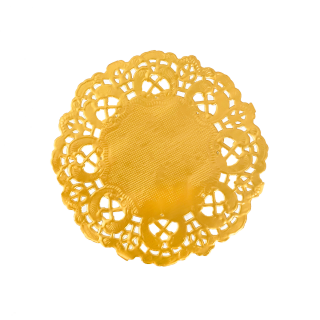 Mini Piso Papel Encaje Dorado #8 100und