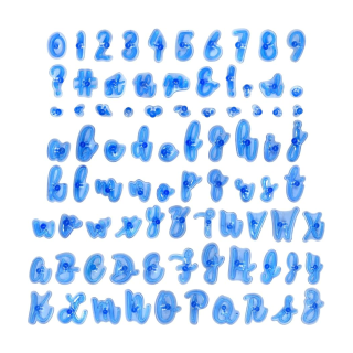 Cortador Letras Abecedario y Números Cursiva