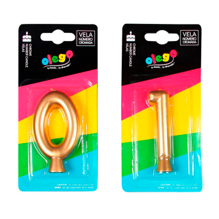 Vela Cromada Dorada Numérica del 0 al ?