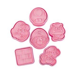 Set de 6 Cortadores y Stamp Mario