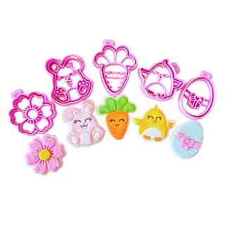 Set de 5 Cortador y Stamp Cupcake Pascuas