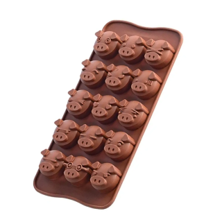 Molde Silicona Caritas Cerditos 15 cav