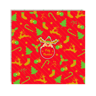 Papel Platina Navidad Reno Feliz Navidad 50und