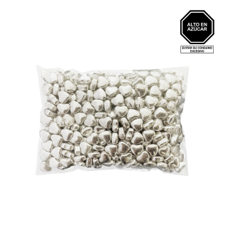 Grageas Corazón Metálico Plateado x50gr