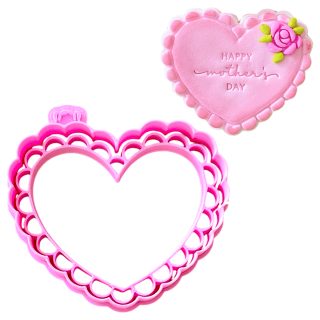 Cortador y Stamp Corazón Con Blondas