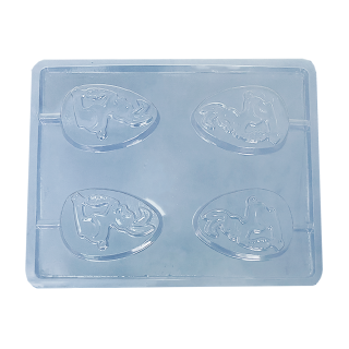 Molde Plástico Paletas Conejo Pascua Huevo x4