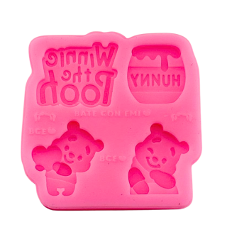 Molde Silicona Winnie Pooh Corazones
