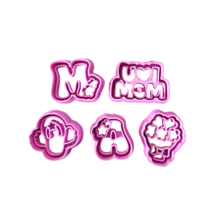 Set de 5 Mini Cortador y Stamp Mamá