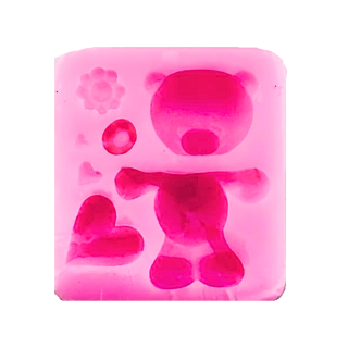 Molde Silicona Osito Corazon
