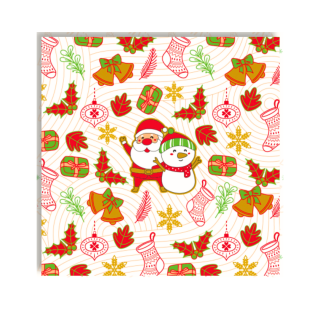 Papel Platina Navidad Papa Noel y Muñeco de Nieve 50und