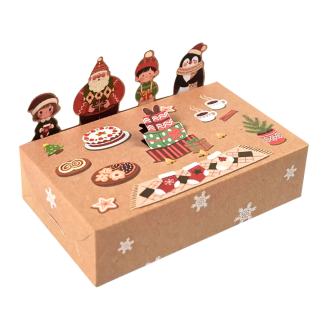 Caja Bocaditos Kraft 3D Navidad