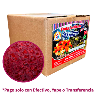 Fruta Confitada Rojo Granel Caja x 10 kg