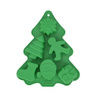 Molde Silicona Navidad Árbol x6 Cav