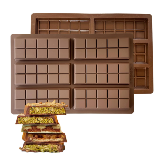 Molde Silicona 6 Mini Barras de Chocolate