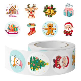 Rollo de 500 Stickers Navidad Moldelo 3