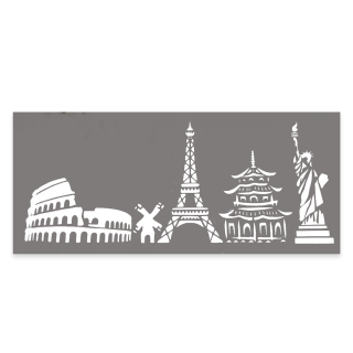 Stencil Largo Viaje por el Mundo