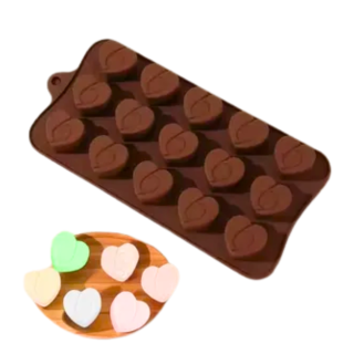 Molde Silicona Corazones Diseño 15 cav