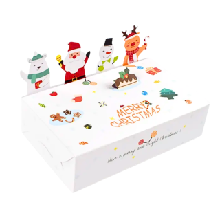 Caja Bocaditos Blanca 3D Navidad