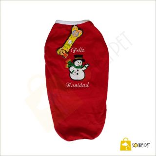 Polo navideño rojo muñeco de nieve Talla 2