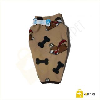 Polar básico Accecan- Beige con diseño de perritos y figuras