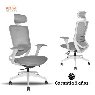 Silla Ergonómica Reclinable Con Slider Brazo 4D. Loop Gris