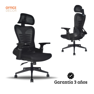 Silla De Oficina Ergonómica Biox Premum Negro