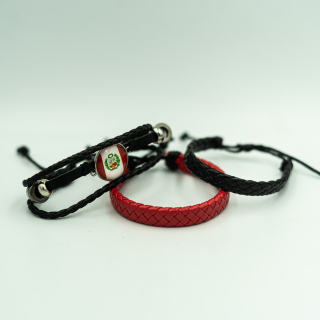 Pulsera Trenzada Perú (Rojo, Negro y Dije Perú)