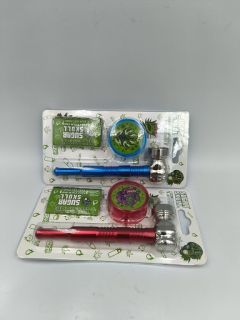 KIT PIPA METAL CALAVERA CON REJILLA Y GRINDER