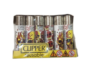CLIPPER SKULLS FIRE 8CM - BOX/24 UND