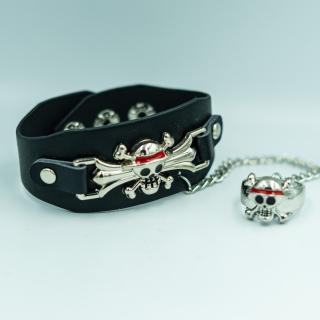 Pulsera Calavera (Anillo Metal y Mano Calavera)