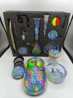 BONG DE VIDRIO COOKIES CON 5 PIEZAS