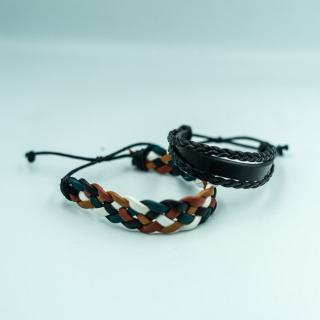 Pulsera Trenzada sin Broche (Negro y 3 Colores)