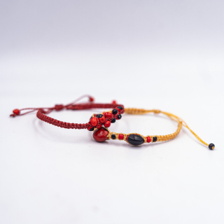 Pulsera Huayruro Tejido (Macho Mediano)