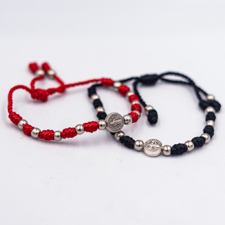 Pulsera San Benito (Negro y Rojo)