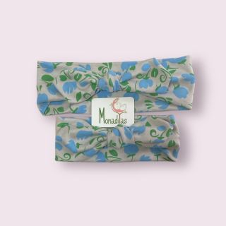 Vincha mamá e hija tulipanes celeste