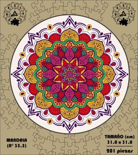 ROMPECABEZA MADERA MDF MANDALA 35.5 (201 PZAS)