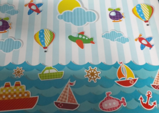 CARTULINA PLASTIFICADA DECORADO TRANSPORTE MARINO