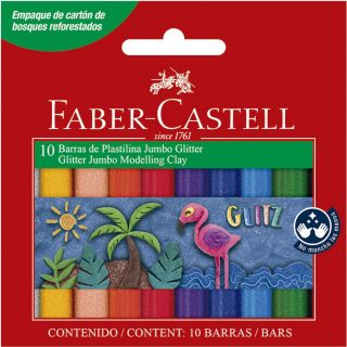 PLASTELINA JUMBO X 10 GLITTER