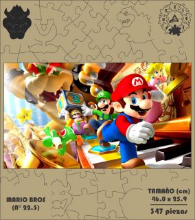 ROMPECABEZA MADERA MDF MARIO BROS 22.5 (347 PZAS)