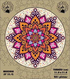 ROMPECABEZA MADERA MDF MANDALA 35.4 (201 PZAS)