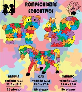 Rompecabezas Educativo Oso-Ardilla-Caballo
