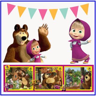 ROMPECABEZA 3 EN 1 COD 029-60 (60 PZAS) - MASHA Y EL OSO