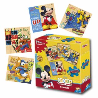 CAJA CON 4 PUZZLES 24 PZS MICKEY MOUSE