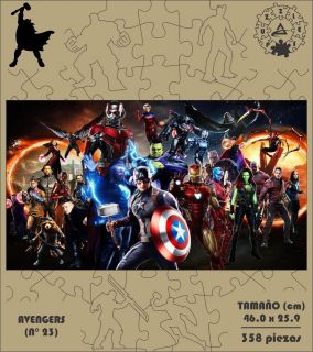 ROMPECABEZA MADERA MDF AVENGERS 23 (358 PZAS)